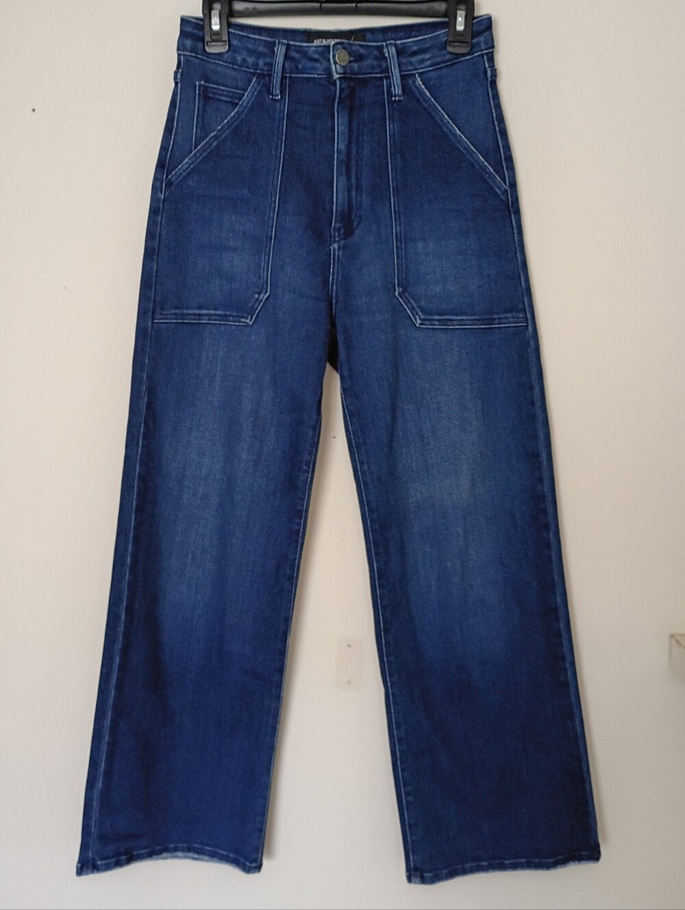 Just Black The Patch Pocket Wide Leg Dark Wash Jeans Size 27 - Picture 2 of 8